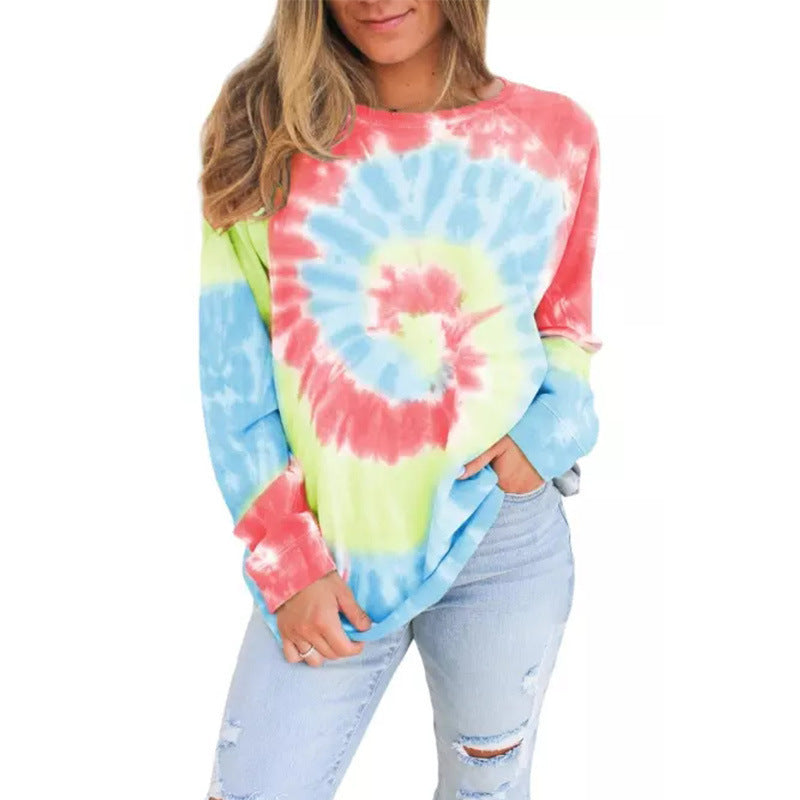 Women's Oversized Sweatshirt with Creative Batik Design NOVAE