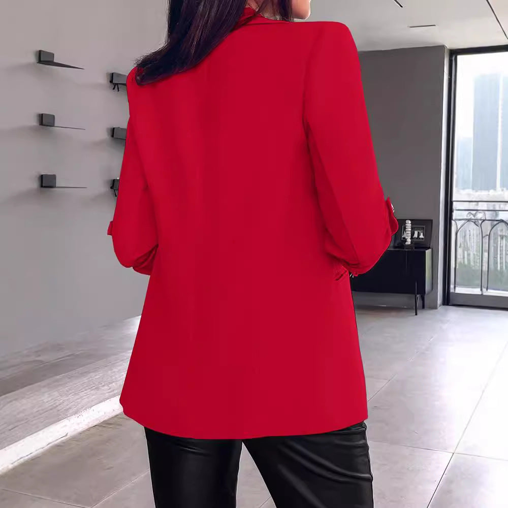 Women's fashionable blazer with roll-up sleeves and a fine cut NOVAE