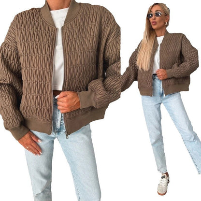 Women's quilted jacket in a sporty yet elegant design with voluminous sleeves NOVAE