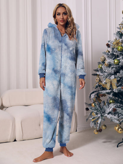 Women's Cozy Onesie with Hood and Zipper NOVAE