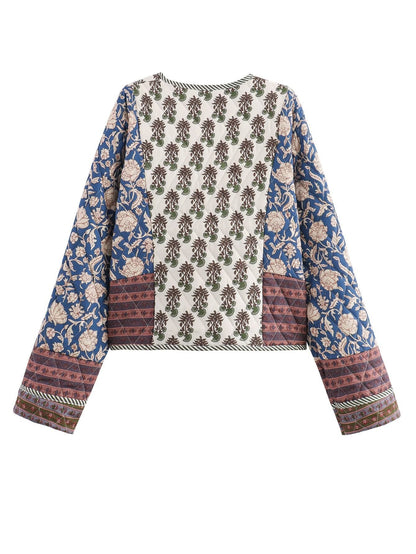 Women's patchwork jacket with floral patterns and a wide cut NOVAE