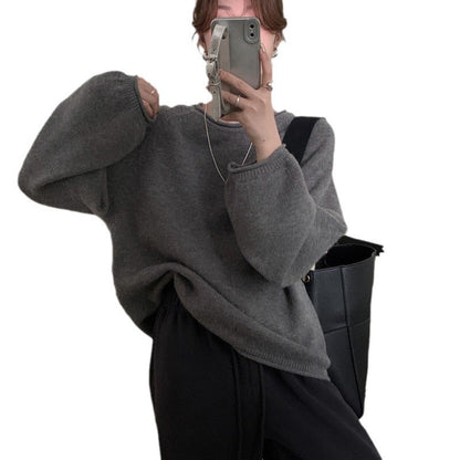 Women's casual sweater with voluminous sleeves and soft material NOVAE
