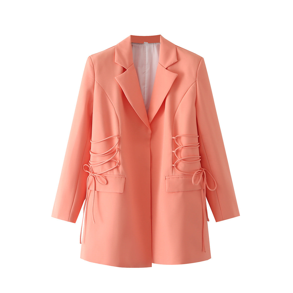Women's fashionable blazer with sophisticated lacing details and practical pockets NOVAE