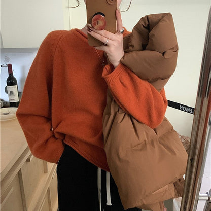 Women's casual sweater with voluminous sleeves and soft material NOVAE