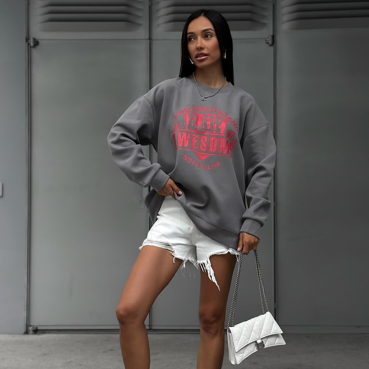 Women's casual sweatshirt with creative print NOVAE