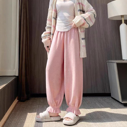 Women's comfortable palazzo pants made of shiny material NOVAE