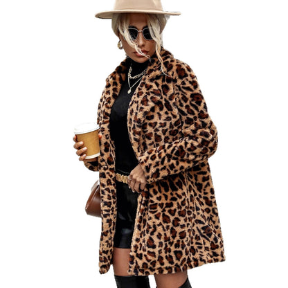 Women's luxury leopard-print fur jacket NOVAE