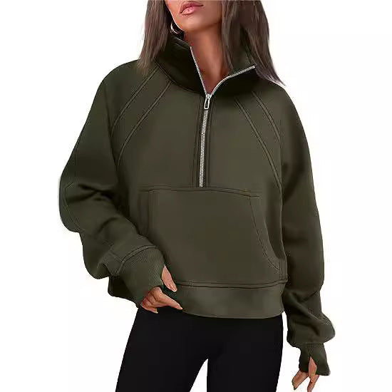 Women's Oversized Sweatshirt with High Collar NOVAE
