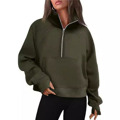 Women's Oversized Sweatshirt with High Collar NOVAE