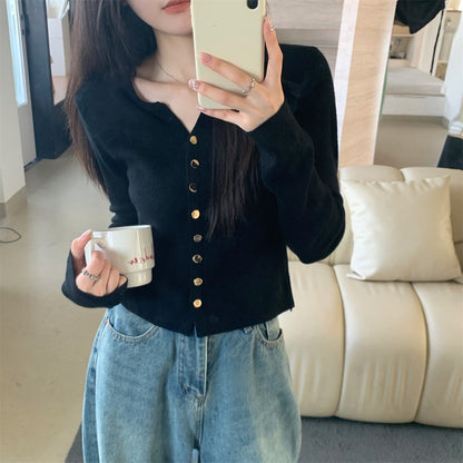 Women's cardigan with mother-of-pearl buttons NOVAE