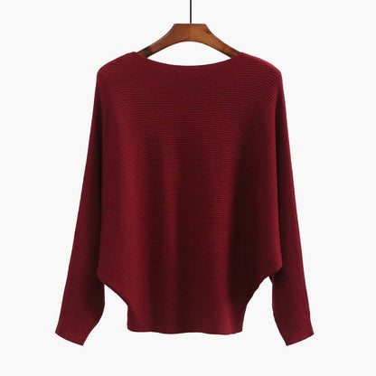 Women's oversized knit sweater with sophisticated rib design and wide cut NOVAE