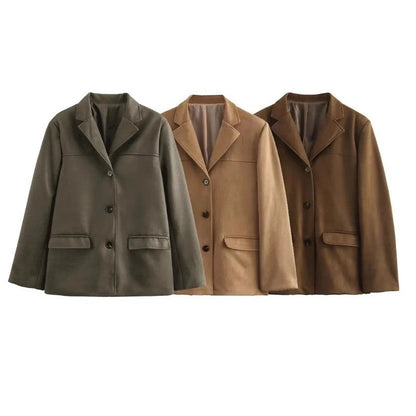 Women's fashionable wool blazer with pockets and high-quality workmanship NOVAE