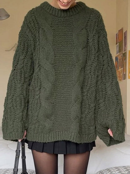 Women's Oversized Cable Knit Sweater NOVAE