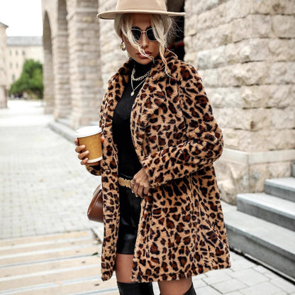 Women's luxury leopard-print fur jacket NOVAE