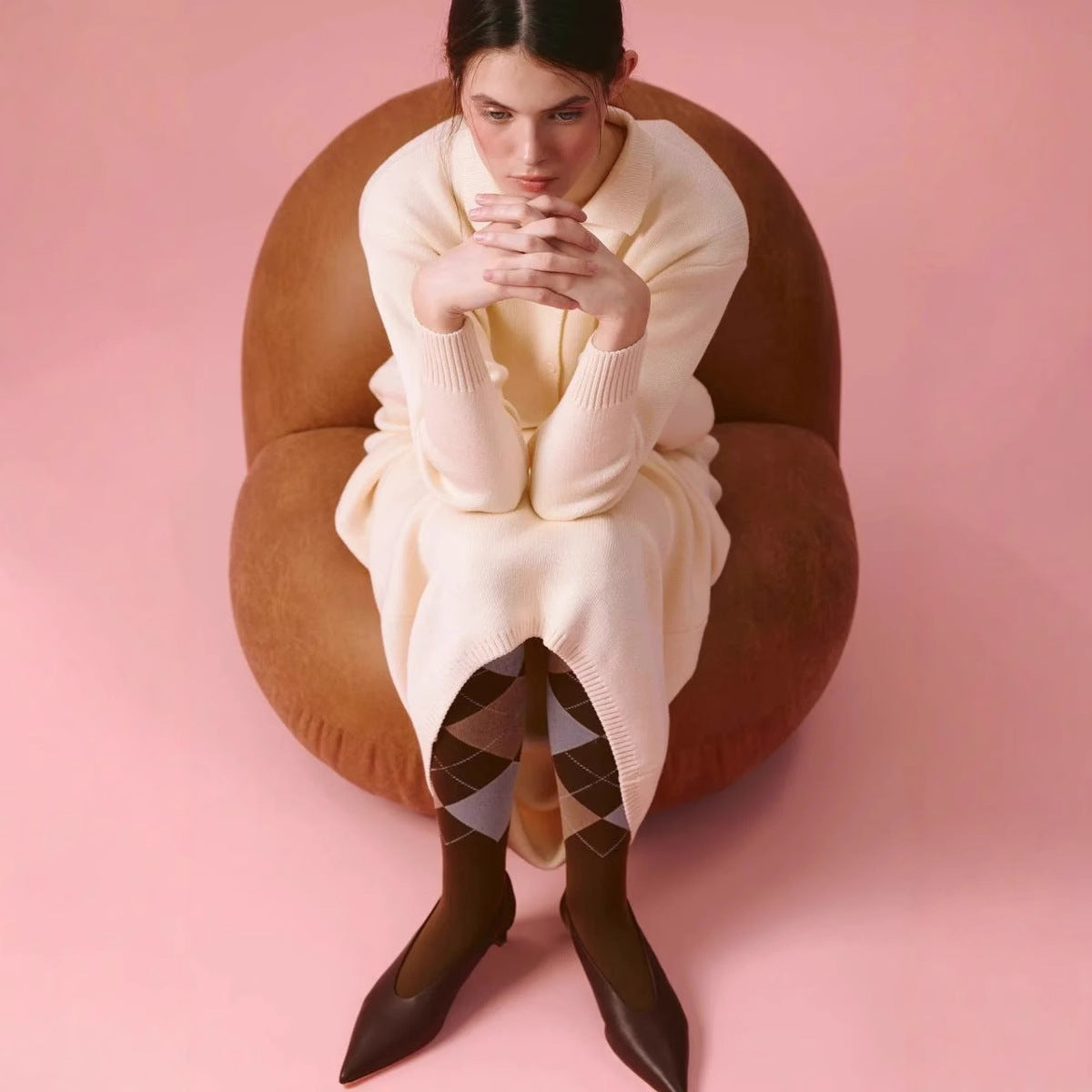 Women's cardigan with polo collar and button closure NOVAE