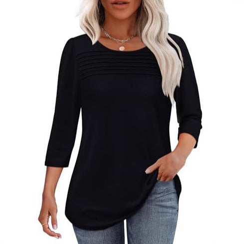 Women's elegantly cut top with gathered details NOVAE