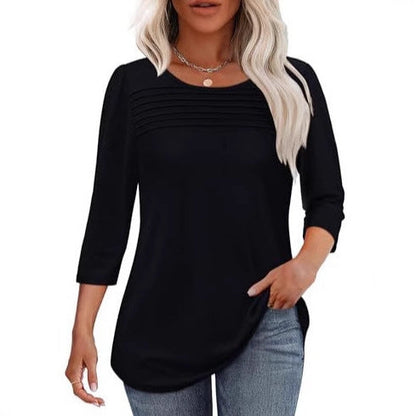 Women's elegantly cut top with gathered details NOVAE