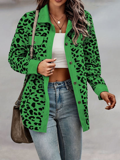 Women's Oversized Leopard Print Shirt Jacket NOVAE