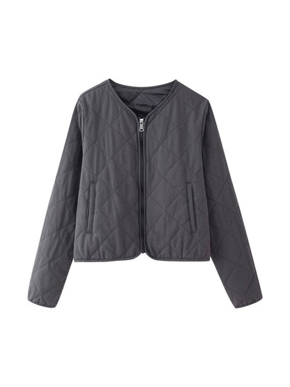 Women's quilted transitional jacket with fashionable zipper and comfortable pockets NOVAE