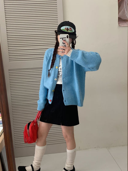 Women's Cozy Cardigan with Colorful Buttons and a Relaxed Fit NOVAE