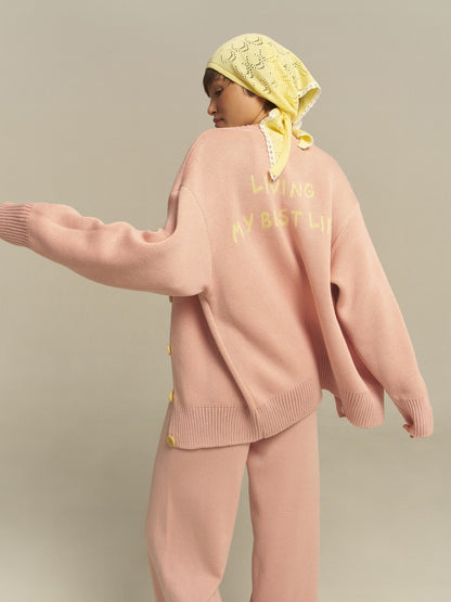 Women's comfortable oversized sweater and casual palazzo pants set NOVAE