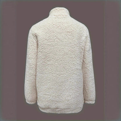 Women's cozy fleece pullover with short zipper and original NOVAE lettering