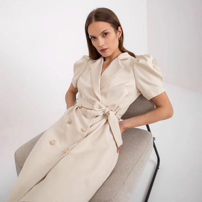 Women's blazer dress with double button placket and waist belt NOVAE