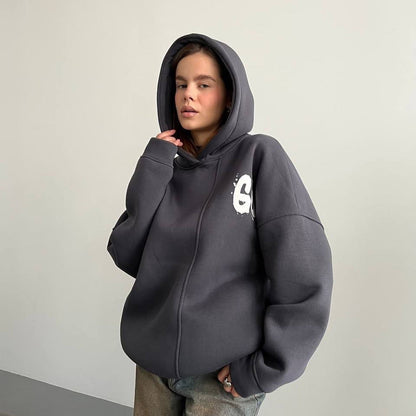Women's oversized hoodie with a comfortable cut and casual sleeves NOVAE