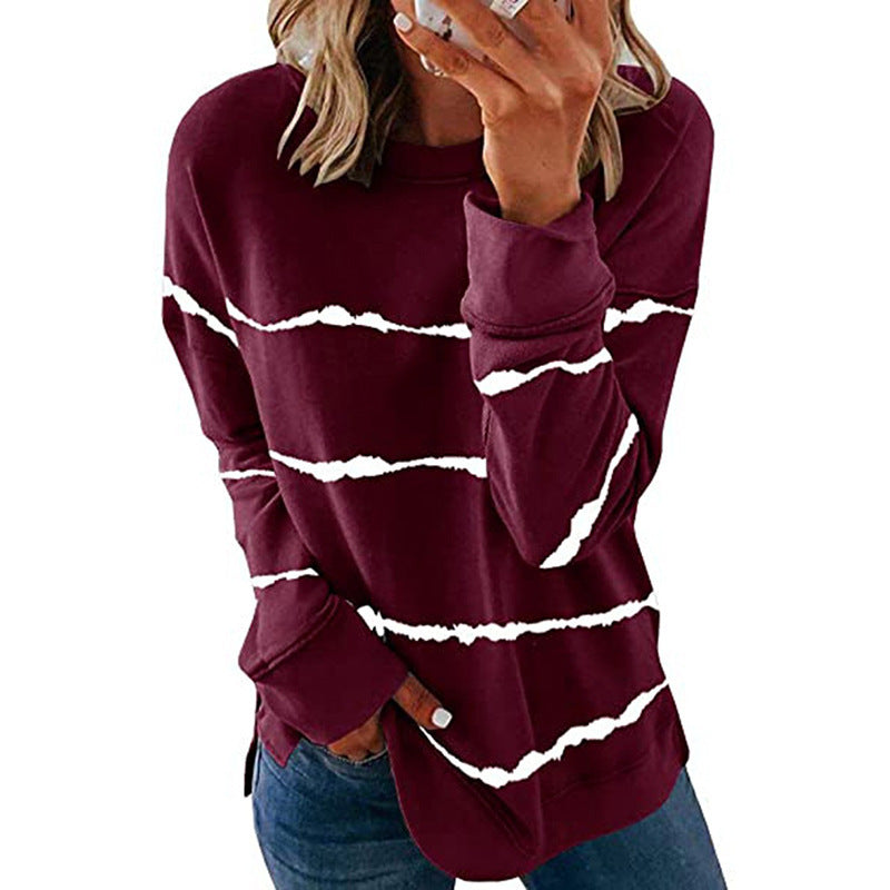 Women's casual sweatshirt with modern stripes NOVAE