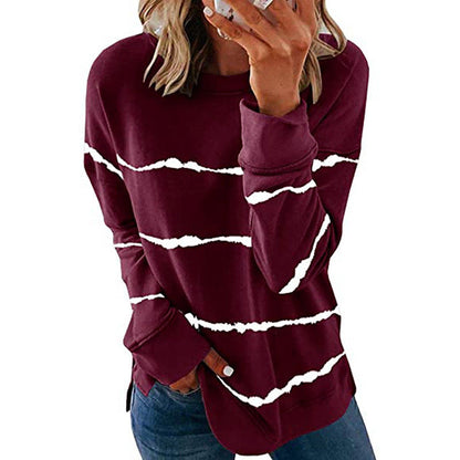Women's casual sweatshirt with modern stripes NOVAE