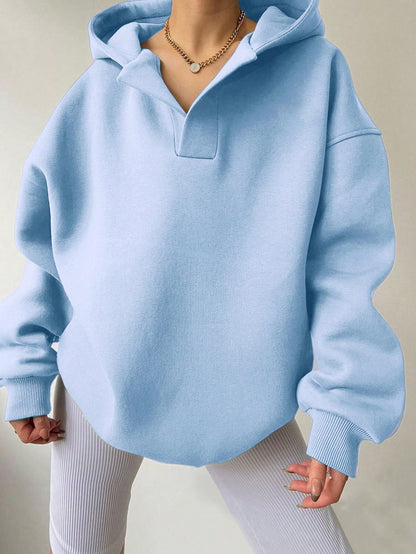 Women's oversized hoodie with fashionable collar and voluminous sleeves NOVAE