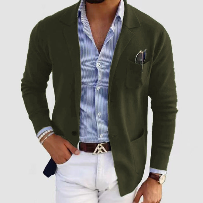 Men's elegant fine knit blazer with practical pockets NOVAE