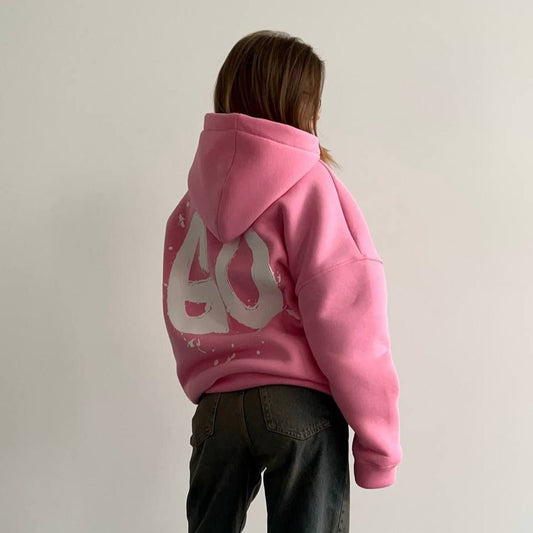 Women's oversized hoodie with a comfortable cut and casual sleeves NOVAE