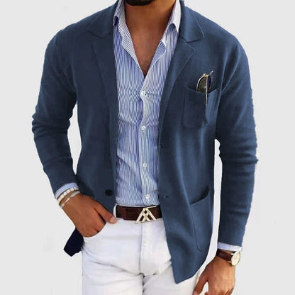 Men's elegant fine knit blazer with practical pockets NOVAE