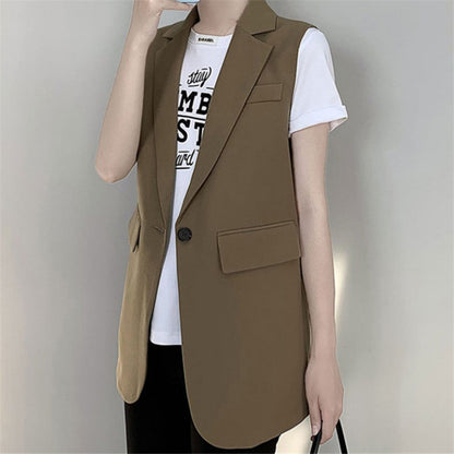 Women's Fashionable Sleeveless Blazer with Tailored Cut NOVAE