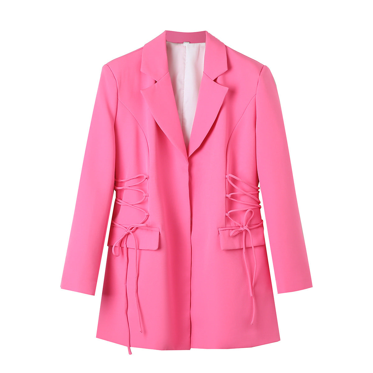 Women's fashionable blazer with sophisticated lacing details and practical pockets NOVAE