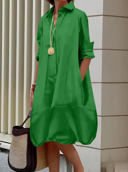 Women's Casual Shirt Dress with Wide Hem NOVAE