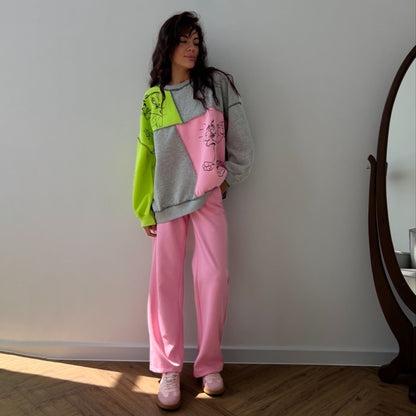 Women's casual sweatshirt with creative color block designs NOVAE