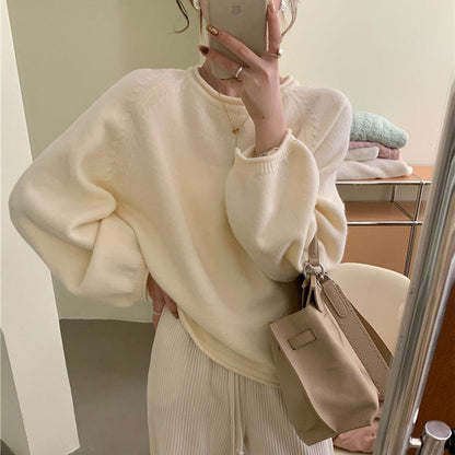 Women's casual sweater with voluminous sleeves and soft material NOVAE