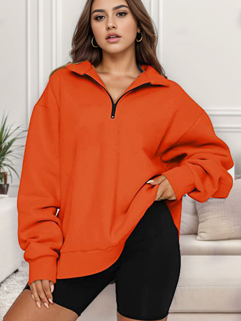 Women's Oversized Sweatshirt with Stand-Up Collar NOVAE