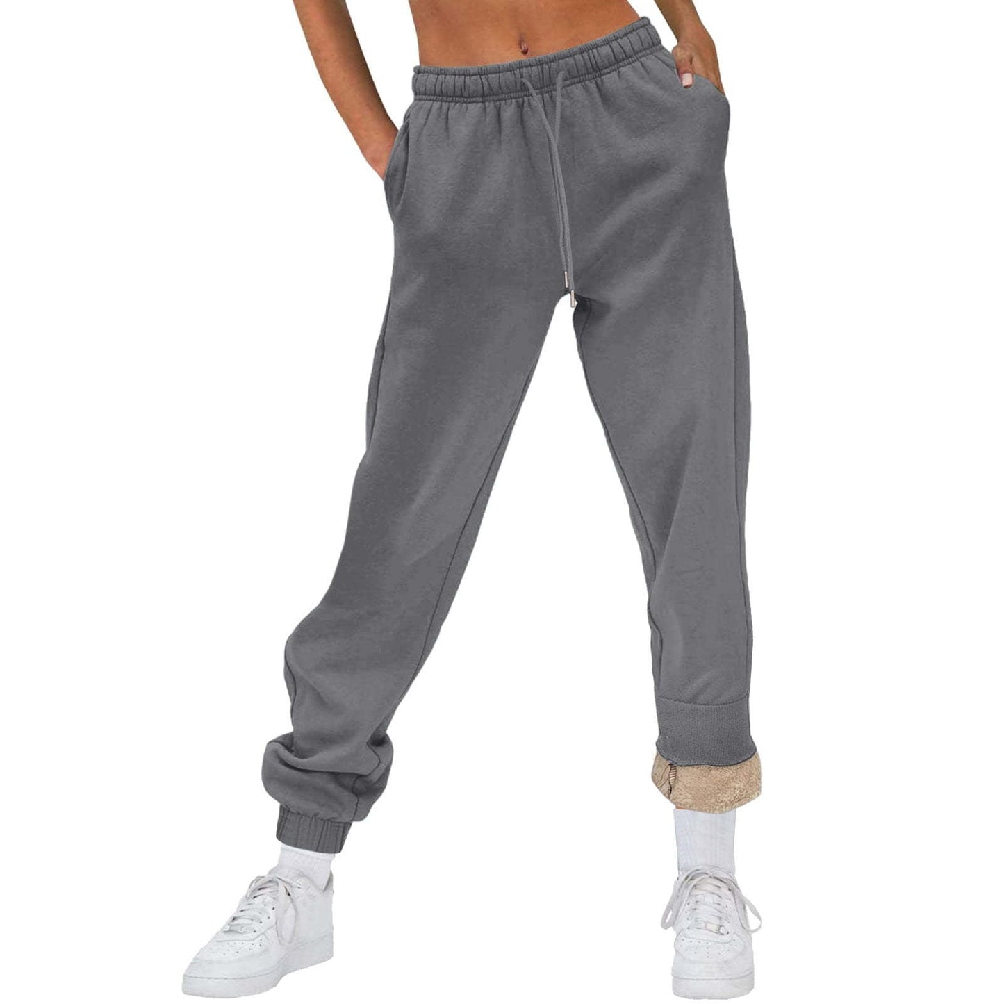 Women's sporty jogging pants with soft lining and elastic waistband NOVAE