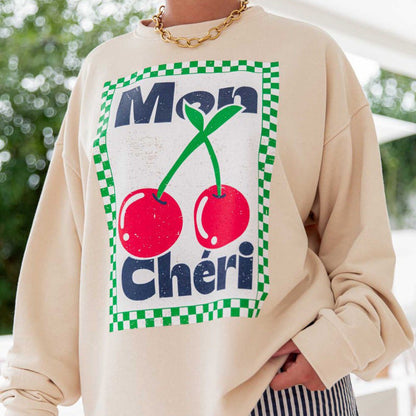 Women's sweatshirt with a creative fruit motif and a relaxed fit NOVAE