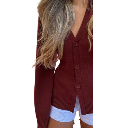Women's Oversized Long-Sleeved Knit Cardigan NOVAE