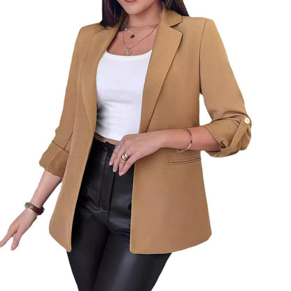 Women's fashionable blazer with roll-up sleeves and a fine cut NOVAE