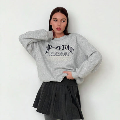 Women's sweatshirt with stylish logo and casual cut NOVAE