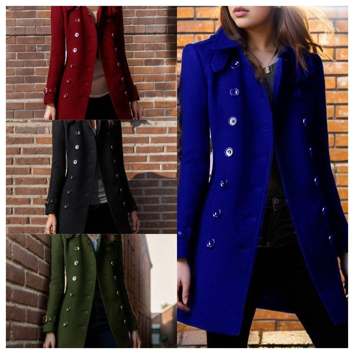 Women's elegant trench coat with double-breasted button closure and weighted collar NOVAE