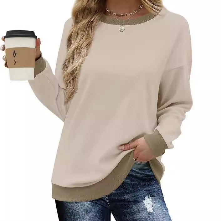 Women's comfortable sweatshirt with raglan sleeves and decorative collar NOVAE