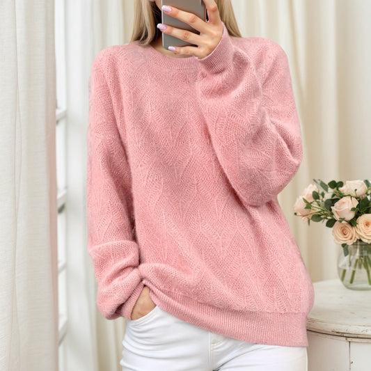 Women's soft knit sweater with elegant pattern NOVAE