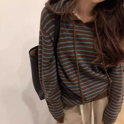 Women's Cozy Striped Hoodie NOVAE