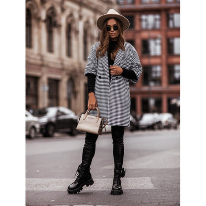 Women's oversized checked coat NOVAE